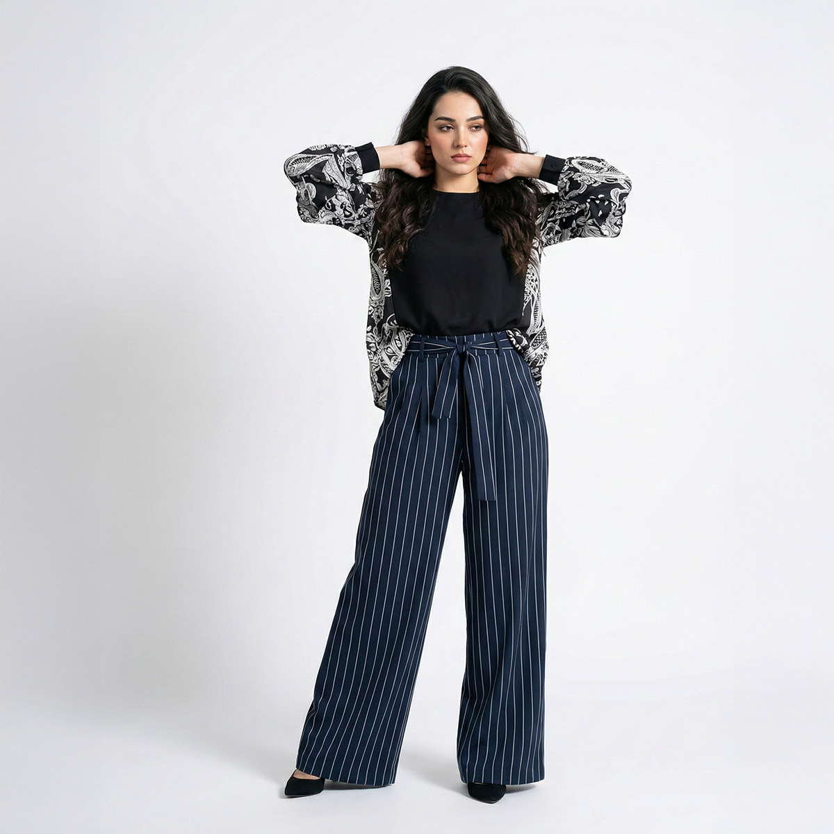 Ladies Printed Sleeve Tunic Top