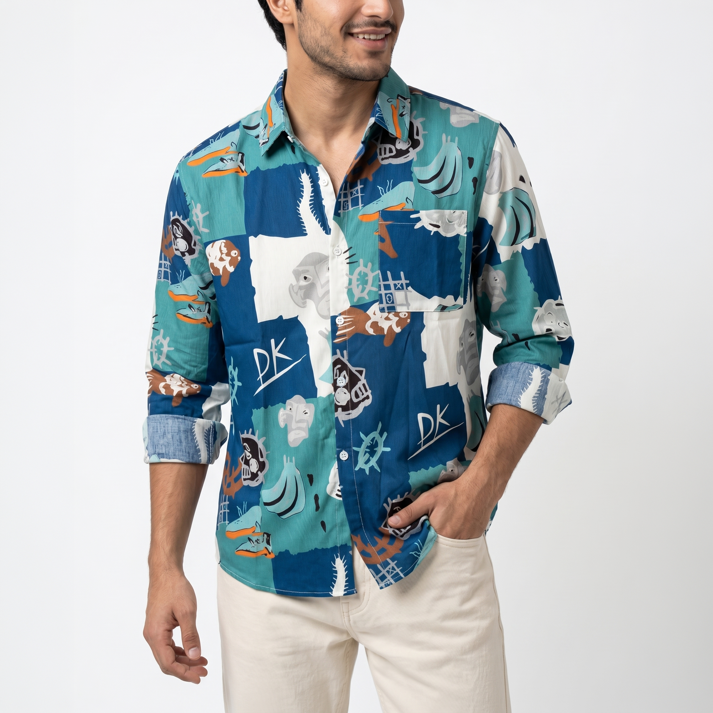 Urban Contrast Marine Full Sleeve Shirt