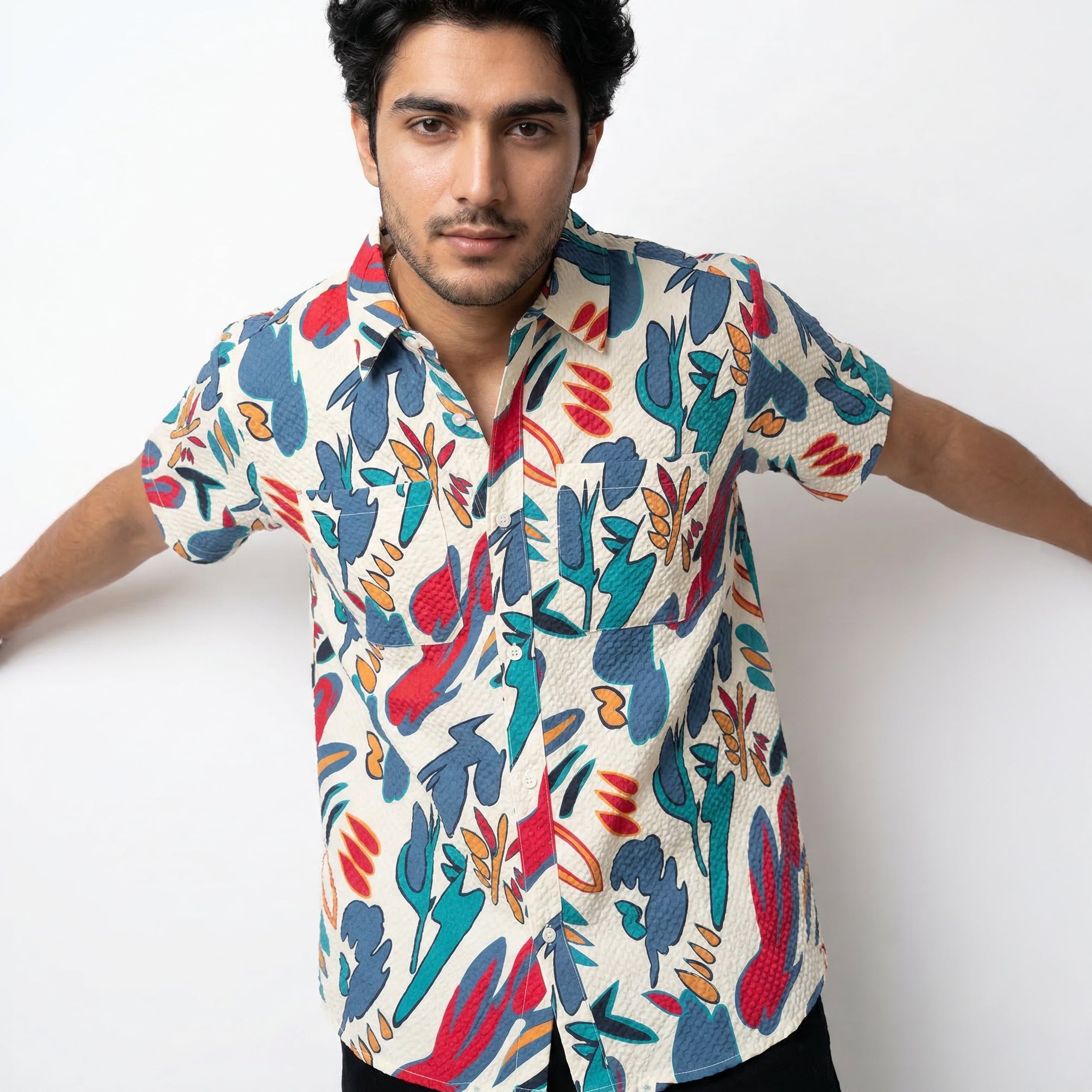 Modern Minimalist Abstract Half Sleeve Shirt