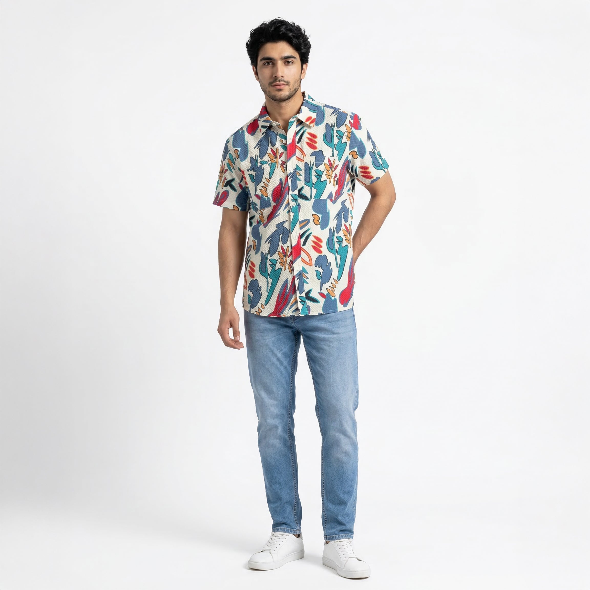 Modern Minimalist Abstract Half Sleeve Shirt