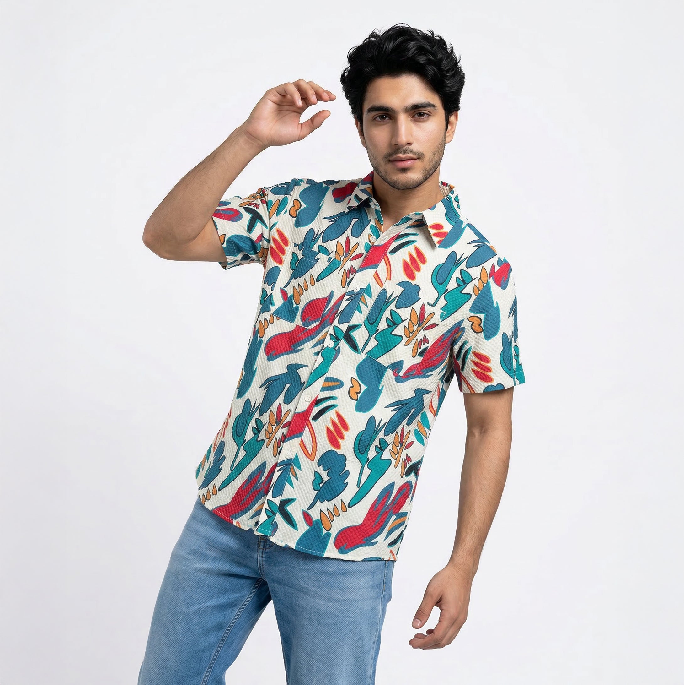 Modern Minimalist Abstract Half Sleeve Shirt