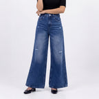 Hexa Stitch High-Waist Baggy Denim