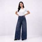 Lunara Embroidered High-Waist Baggy Jeans