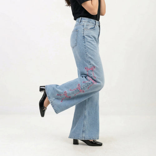 Bella Bow Accent Relaxed Jeans
