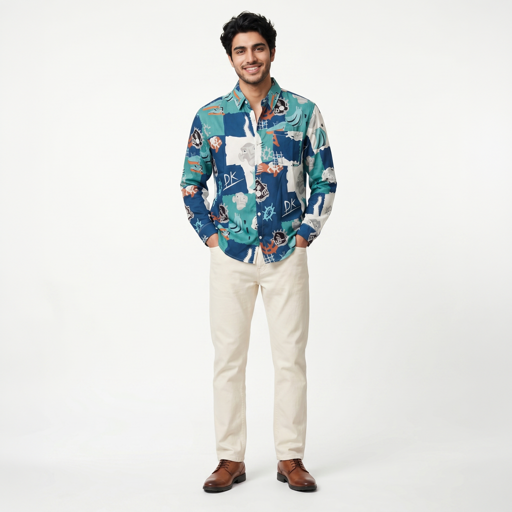 Urban Contrast Marine Full Sleeve Shirt