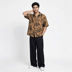 Midnight Petals Half Sleeve Shirt