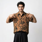 Midnight Petals Half Sleeve Shirt