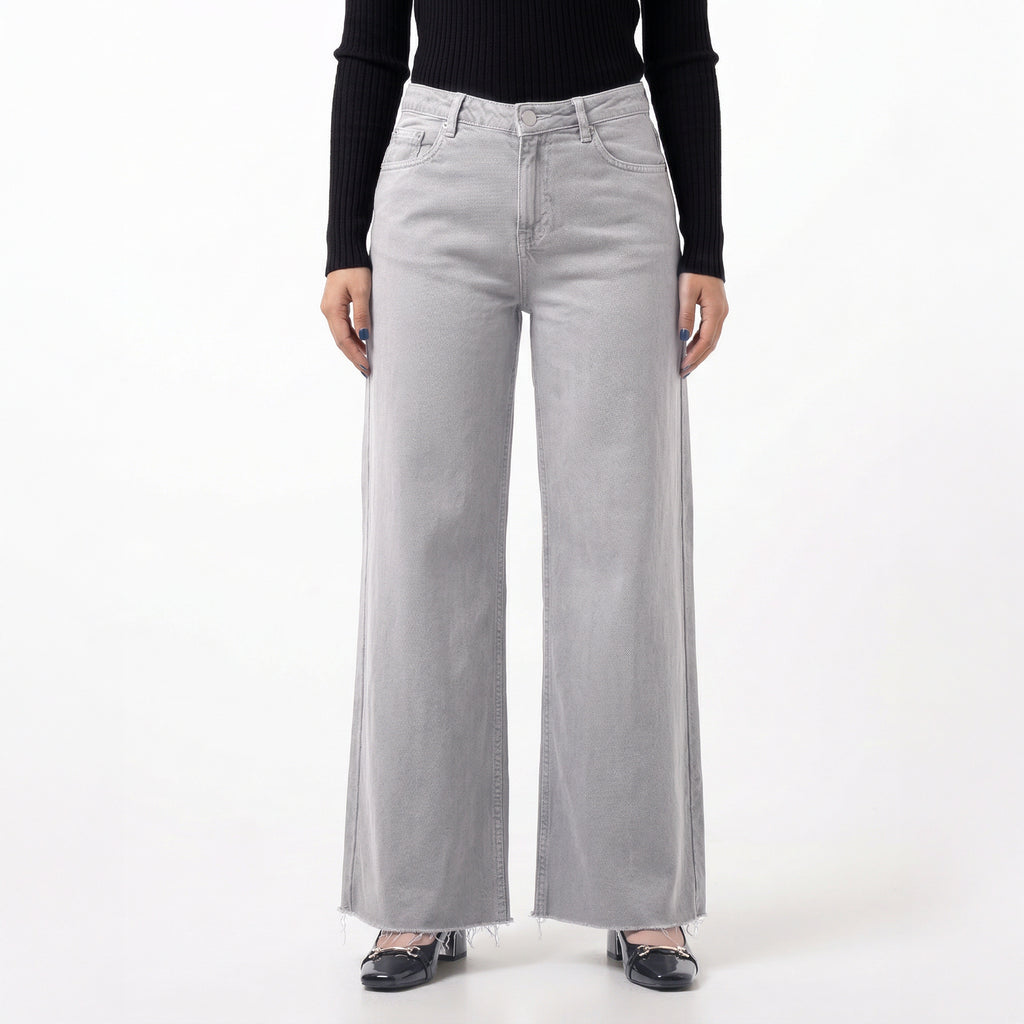 Elora Wide Leg Jeans in Ash