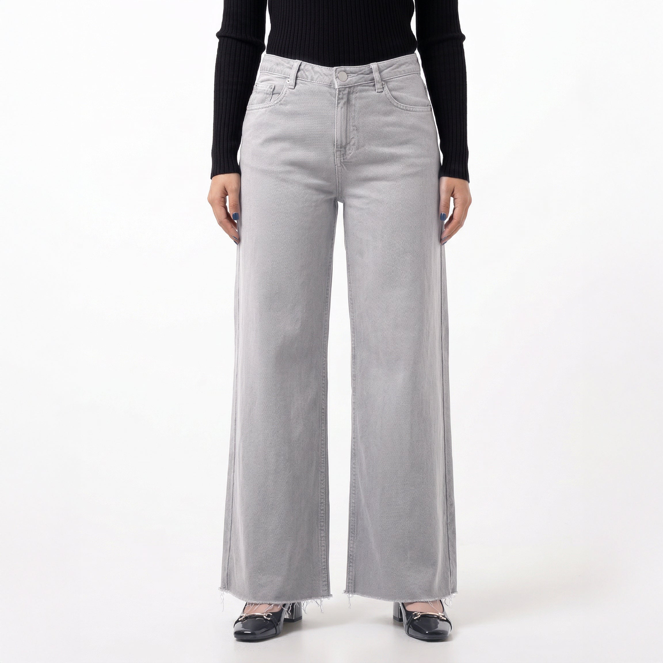 Elora Wide Leg Jeans in Ash