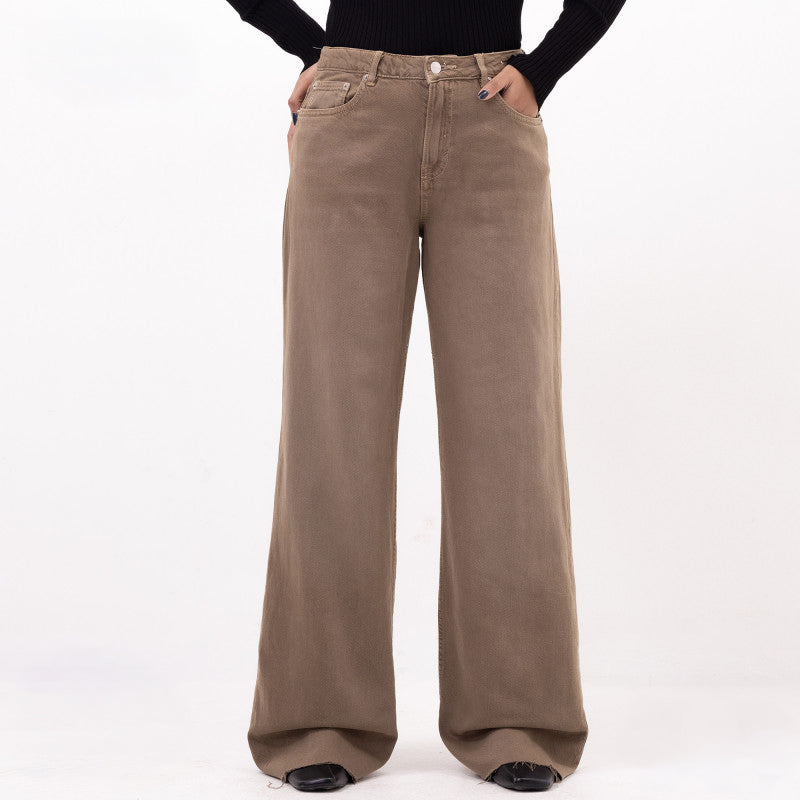 Elora Wide Leg Jeans– Soft Sand Beige