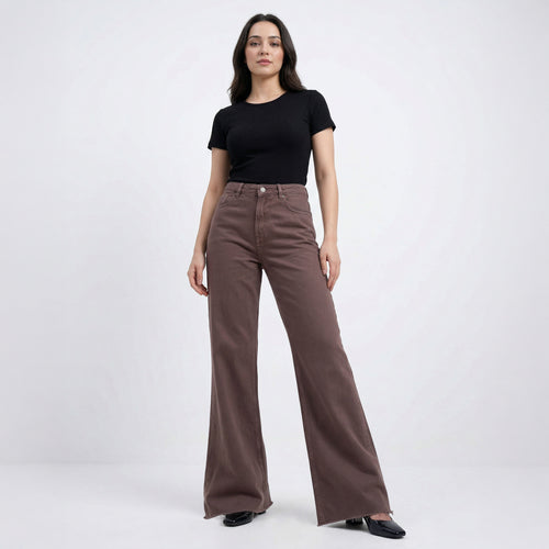 Elora Wide Leg Jeans– Cocoa Brown