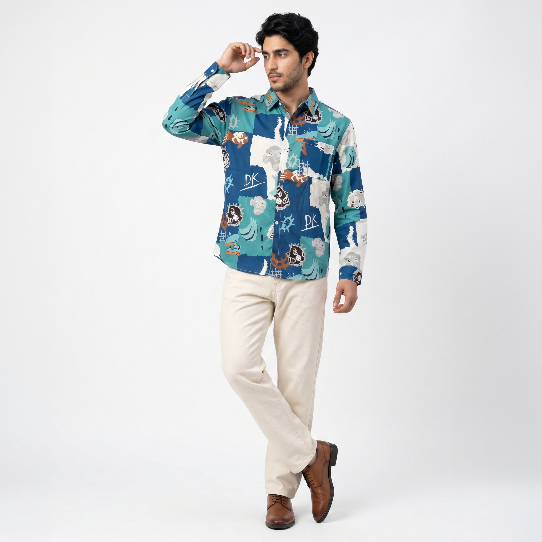 Urban Contrast Marine Full Sleeve Shirt