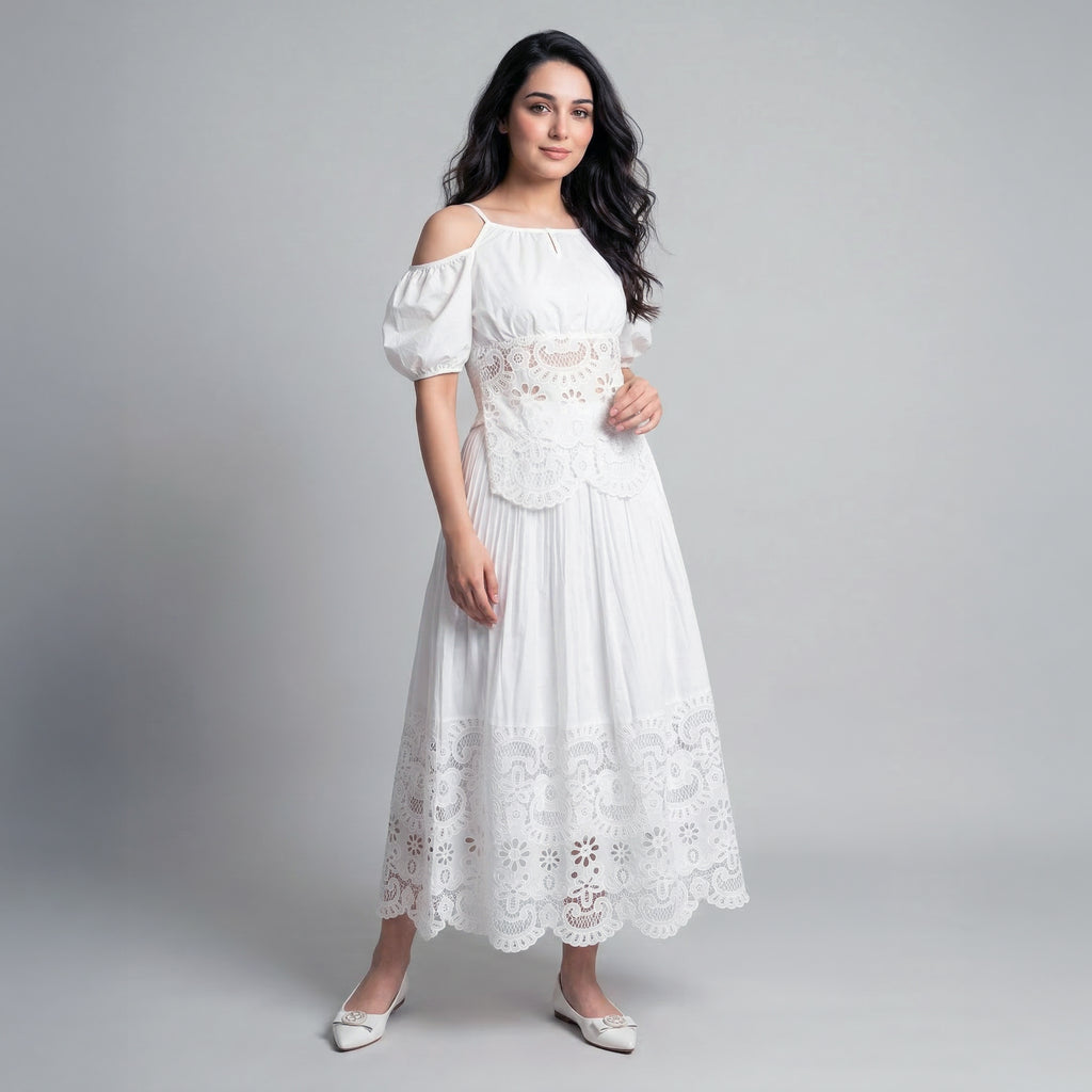 Ladies Lace Layered Maxi Dress Set