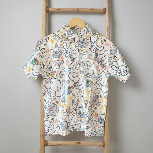 Kawaii Anime Cartoon Print Korean Style Short Sleeve Shirt