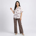 Cute Vintage Bear Print Korean Style Short Sleeve Shirt