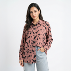 Ladies Abstract Print Long Sleeve Shirt