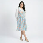 Ladies Floral Layered Midi Dress Set