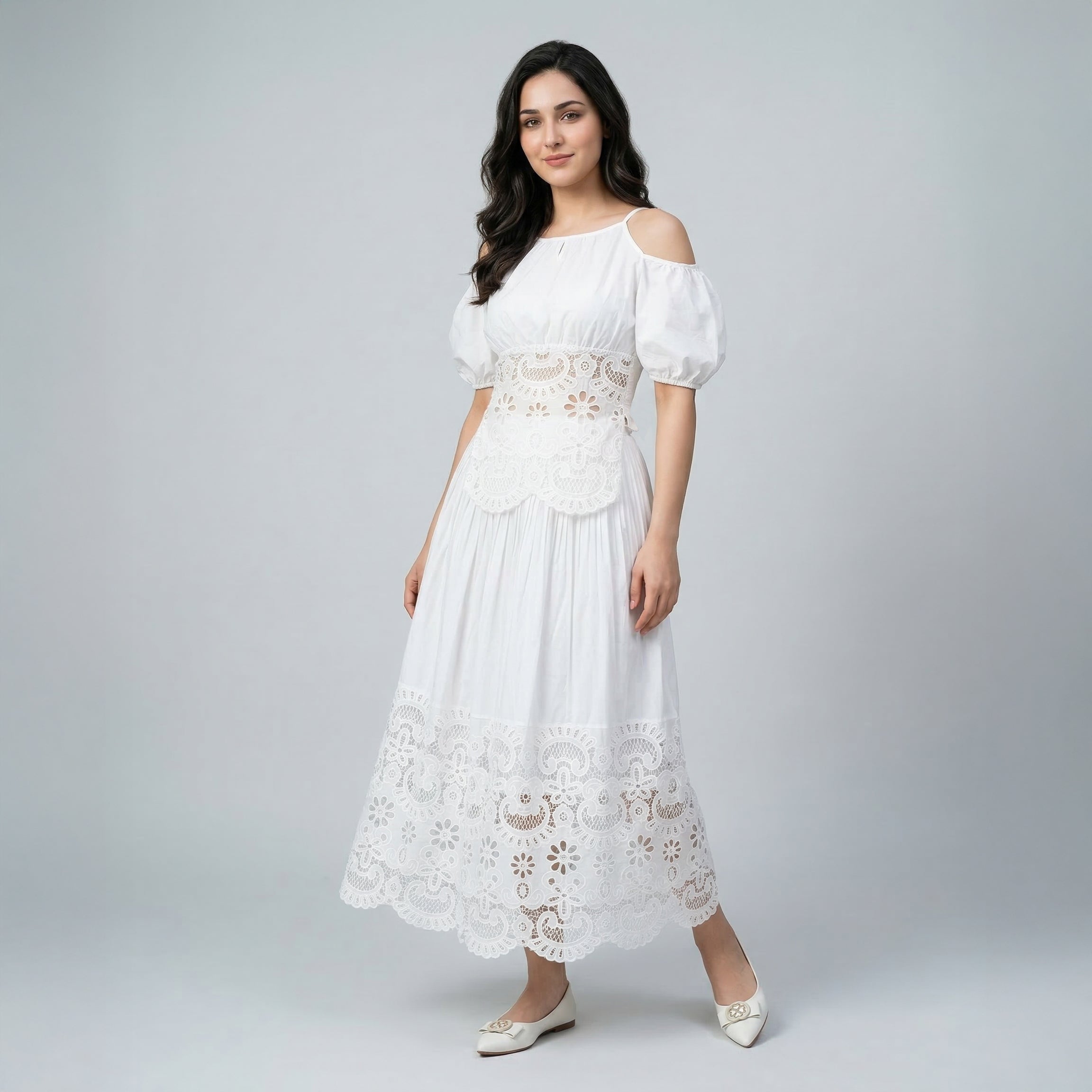 Ladies Lace Layered Maxi Dress Set